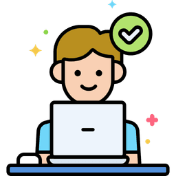 Illustration of Guy working on a laptop.